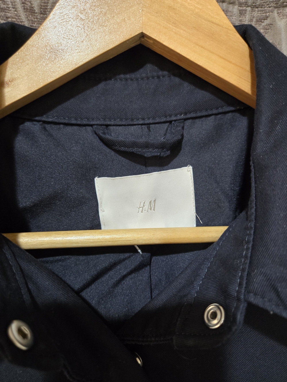 H&M Navy Button-Front Bomber Jacket - Picture 6 of 8